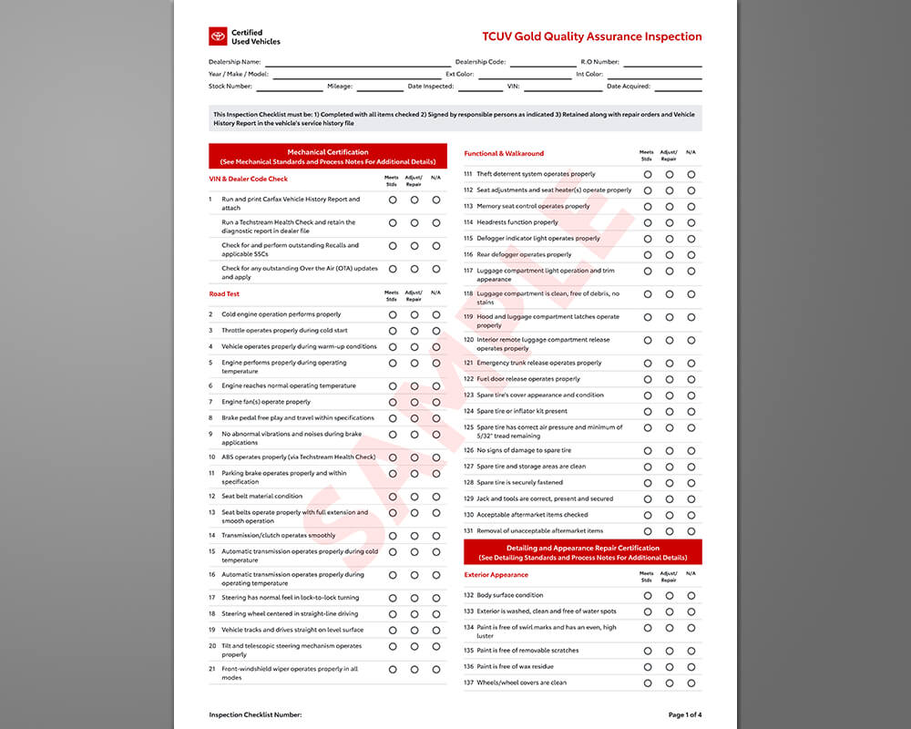 Gold Quality Insurance Inspection